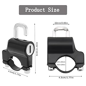 ZIBUYU® Helmet Lock for Bike Motorcycle 22-24mm Handlebar Tubes Rust Resistant Heavy Duty Accessories for Scooter Motorcycles Bicycles or Scooters 3PCS ZIBUYU® Helmet Lock for Bike Motorcycle 22-24mm Handlebar Tubes Rust Resistant Heavy Duty Accessories for Scooter Motorcycles Bicycles or Scooters 3PCS
